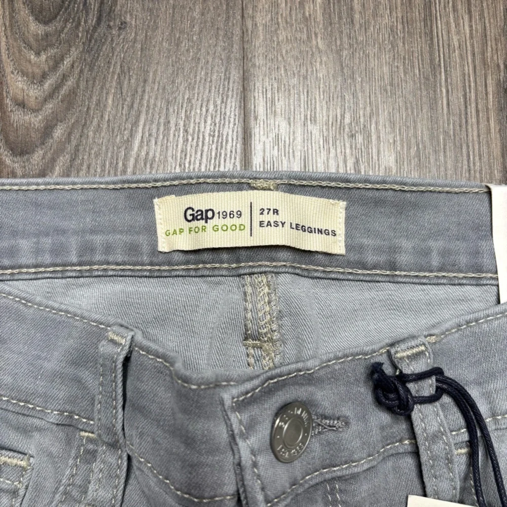 NWT GAP Easy Leggings Grey High Stretch Mid Rise Super Skinny Leg Size 27